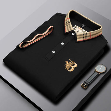 2025 New Luxury Men's Short-Sleeved Summer High-Quality Designer Boutique Brand Embroidered Polo Shirt Business Casual T-shirt