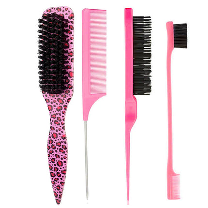 1/3/4PCS Leopard Tail Comb - for moothing Ponytail Bun/Hairs/beard - Anti Static and Heat Resistant Teasing Comb for Hair Types