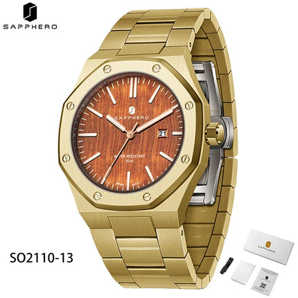 SAPPHERO Fashion Men's Watches Stainless Steel Business Watches Men's Waterproof Date Display Watches for Men