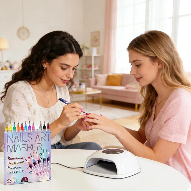 12 Color Nails Art Pens Drawing Painting Point Liner Graffiti Nail Polish Acrylic Painted Pen Kit NailArt Beauty Manicure Tools