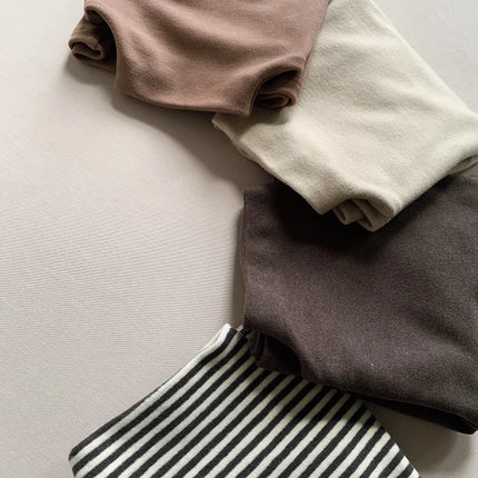 Autumn Winter Children T-Shirts 1-6Y Boys Girls Turtleneck Warm Striped Long Sleeve T Shirts Tops Tees Toddler Wear Kids Clothes