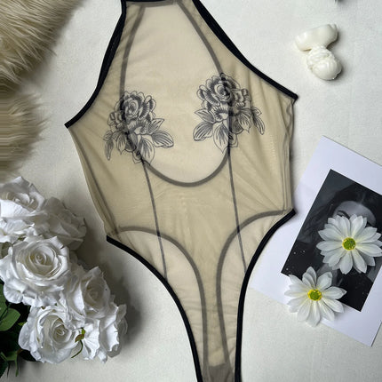 Toucheart Fancy Erotic Bodysuit Skinny Backless All-in-one See-through Body Shaping Seductive Hot Coquette Hollow Private Set