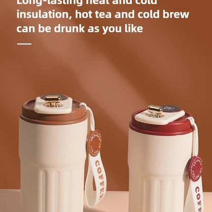 Smart Temp Display Stainless Steel Tumbler Mug Vacuum Insulated Coffee Cup Travel Thermos Cups Thermal Hot Water Bottle for Tea