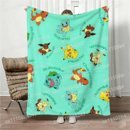 Pokemon Psyduck Flannel Blanket Cute Summer 3D Print Soft Warm All Season Blanket for Bed Sofa Best Gift for Pokemon Lovers 2026