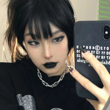 Pigeon Blood Red Matte Lipstick Waterproof and Lasting Blue Gothic Lip Gloss Sexy Punk Black Lip Tint Dark Lip Cream Makeup