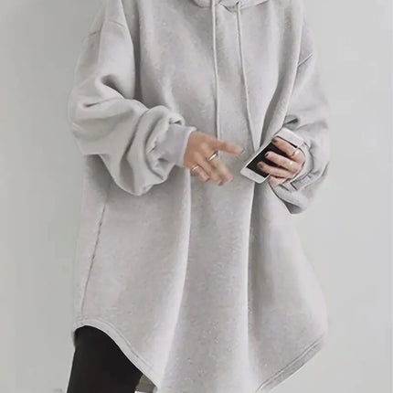 Design Sensation Niche Streetwear American Loose Hoodie Women's European Fashion Autumn Winter Long Sleeve Mid-Length Sweatshirt