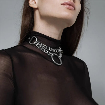 Women Sexy Collar Neck PU Leather Belt Harness Sexy Bondage Collar Choker Erotic Goth Pole Dance Neck Accessories