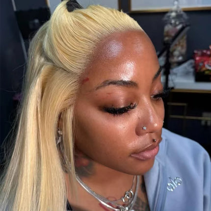 Upermall #613 Blonde Real Hd 13x6 13x4 Lace Frontal Straight Pre Plucked Swiss Lace 100% Remy Human Hair On Sale Can Be Dyed