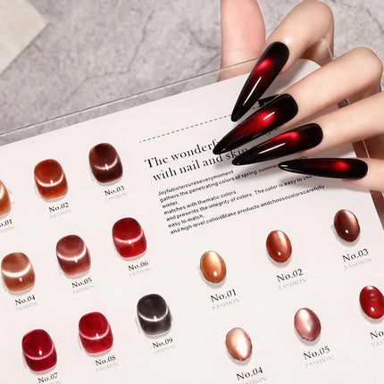 Cat Eye Enamel Ruby Glass Beads Nail Polish 9-Color Pop Cat Eye Enamel Solid Color Nail Polish Nail beauty Not Easy To Fade