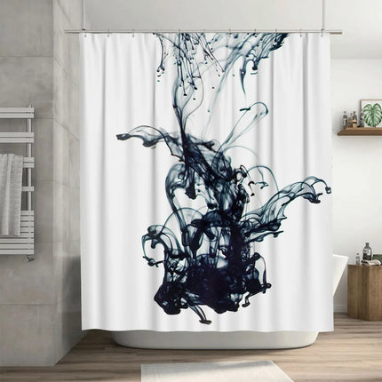Black Ink Blush Shower Curtain Luxury White Bathtub Decor for Modern Bathroom