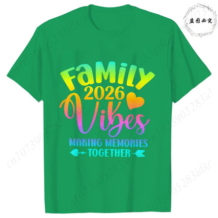 2026 Family Vacation Matching T-shirts Making Memories Together Gradient Print Tops Summer Trips Cruise Holidays Women Clothing