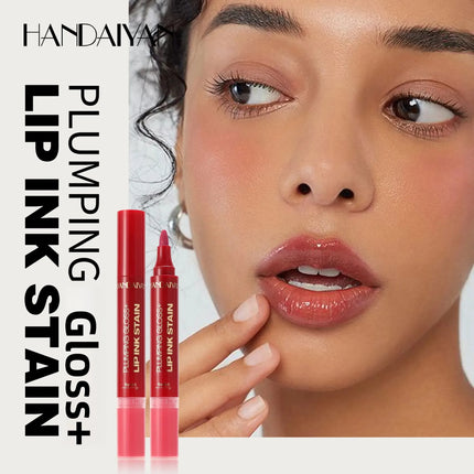 Lip Pencil Liquid Liner Double Head 2in1 Waterproof Tint Nude Oil Plump Gloss Mirror Lasting Moisturizing