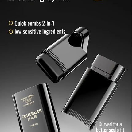 YP1205 Instant Black Covera Waterproof and Sweatproof Hair Dye Stick Disposable White Hair Coloring Comb  Hairline Root Conceale