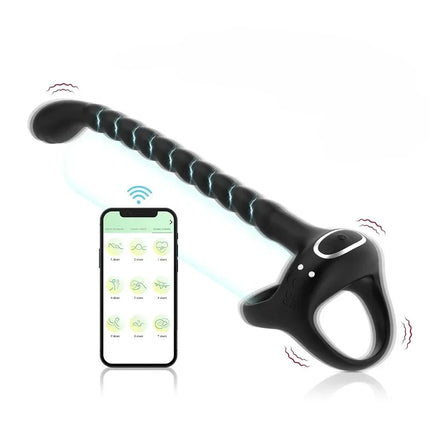 3 in 1 Anal Vibrator for Men Prostate Massager Male Vibrator Cock Ring Taint Stimulator Remote Control Anal Beads Adult Sex Toys