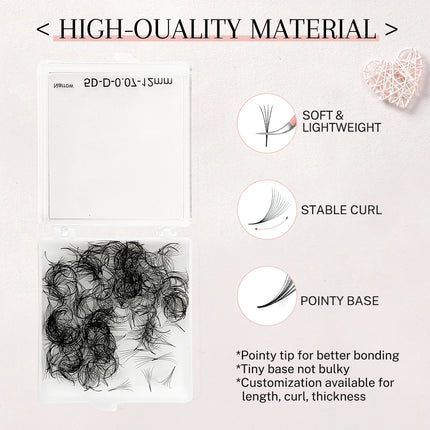 500 Loose Cils Narrow Fans Bouquets Prefaits Premade Lash Fans Pre Made Volume Fans Eyelash Extension Trays Loose Promade Fans