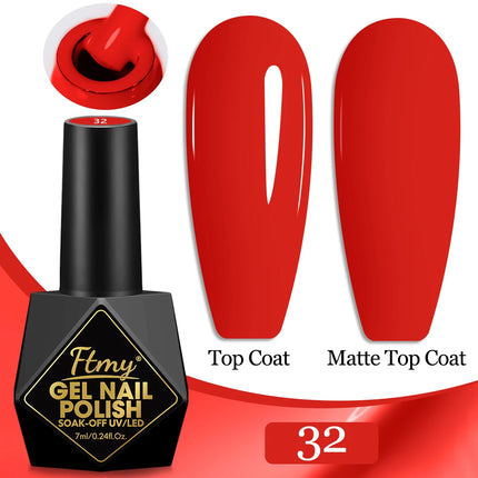 7ml Color Gel Polish Set Popular Series Nail Polish Smooth Texture Colorful Manicure UV LED Soak Off Nail Art Semi Permanent Shi