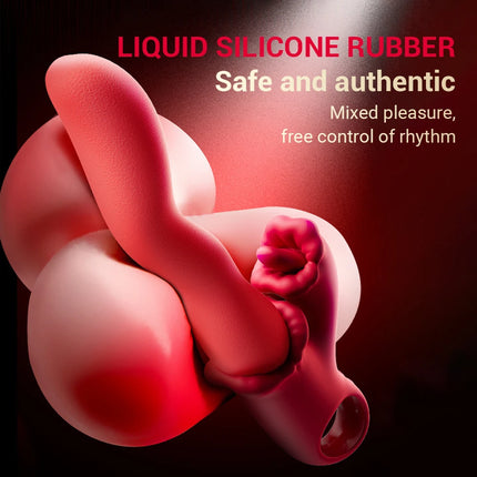 G Spot Rabbit Vibrator Tongue Scroll 10 Licking Vibrating ModeClit Nipples Stimulator Female Vagina Massager Rose Adult Sex Toy