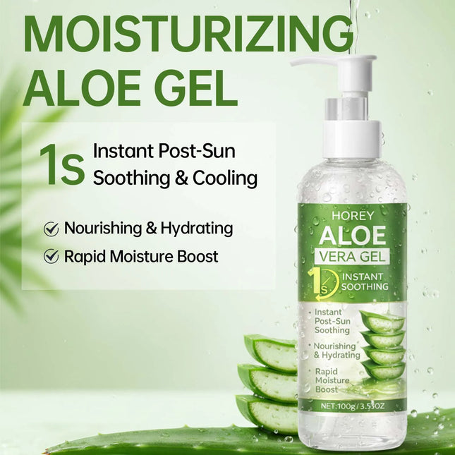 Natural Aloe Soothing Gel Instant Cooling After Sun Care Moisturizer Lightweight Non-Greasy Body Lotion for Dry Irritated Skin