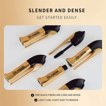4D Curling Mascara, Water-resistant and Non-creamy, for Professional Long and Lustrous Makeup.