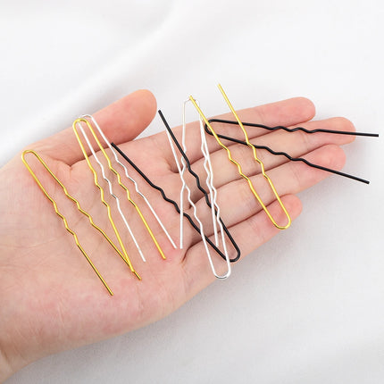 50pcs Women Girls U Shaped Hairpins Base Bun Metal Hairdressing Bobby Bridal Pin Barrette Salon Hair Styling Tools U Clips 7cm