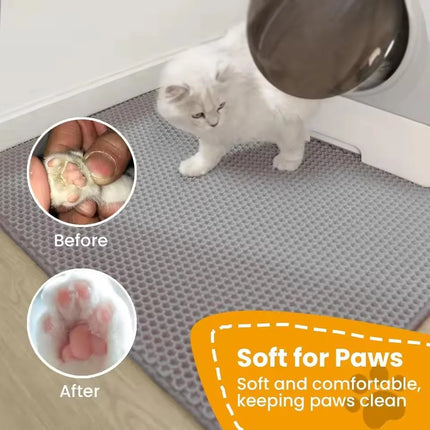 Waterproof Double Layer Cat Litter Mat Pet Litter Box Mat Pet Toilet Cat Mat Non-slip Sand Pet Cat Washable Clean Mat
