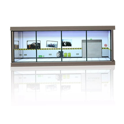 Diorama 1: 43 Car Showroom Parking Lot Scene Model with LED Lighting City Car Garage Scene Display Models
