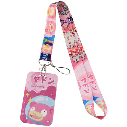 Potdemiel Pokemon Pikachu Cartoon PVC Card Cover Student Campus Hanging Neck Bag Card Holder Lanyard ID Card Holders key chain