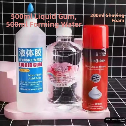 Slime Bubble Glue Fairy Shaping Water Magic Liquid Clay Making Substitute Borax Water Anti Stick Hand Pet Toy Set Universal
