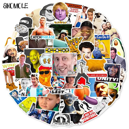 10/30/50pcs Classic Cartoon Meme Stickers Joke Funny DIY Fridge Guitar Laptop Motorcycle Skateboard Graffiti Decals Sticker Toys
