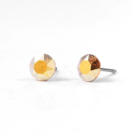 (Wholesale) Stainless Steel Stud Earrings Genuine Crystals from Austria for Women Girls Wedding Party Jewelry 4/6/8mm
