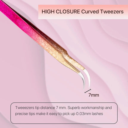 1pc/5pcs Grafting Eyelash Stainless Steel Ice Flower Gradient Tweezers Precision Color Grafting False Eyelash Tweezers