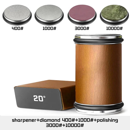 Niiruo Rolling Knife Sharpener Double Sided Diamond Sharpening Stone 15_20° Degree Magnetic Angle Roller Sharpening for Kitchen