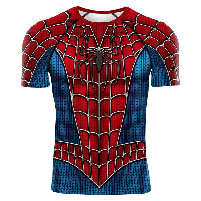 2025 Summer Trendy Men's T-shirt Cartoon Spider Man Role Playing T-shirt Men's Top Halloween Costume