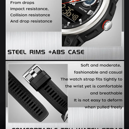 SANDA Fashion Brand Sport Electronics Watches for Men Outdoors Analog Digital Man Watch Luminous Waterproof Backlight Wristwatch