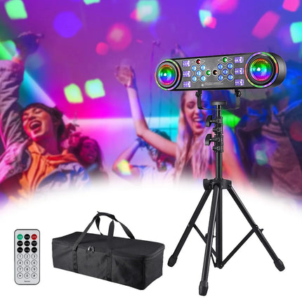 80W Dj Lights with Stand,7 in 1 Party Light Dj Disco Lights Sound Activated DMX with Rotating Ball,Strobe,Colorful Effect