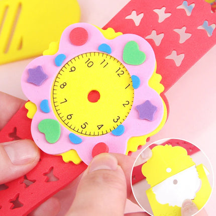 2/4/6PCS 3D EVA Foam Watch Kids DIY Art Craft Toys Cartoon Animal Clock Bracelet Handmade Material Kits For Children Boys Girls