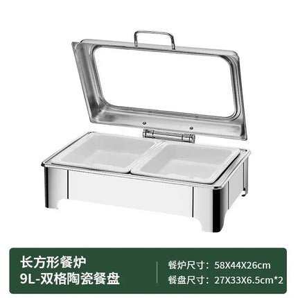 [New]Buffet Insulation Furnace Stainless Steel Electric Heating Meal Furnace Commercial Hotel Buffet Furnace Canteen Visible