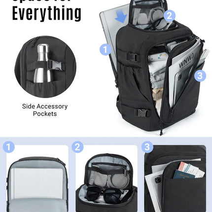 LIGHT FLIGHT Travel Backpack for Men TSA Large Airplane Cabin Backpack Lightweight Waterproof Laptop Backpack Urban Style