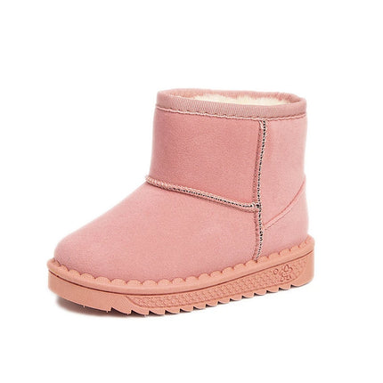 Children Snow Boots Leisure Thick Fur Platform Winter Kids Short Boot Four Colors Slip-on Unisex Concise Style Boys Girls Shoes