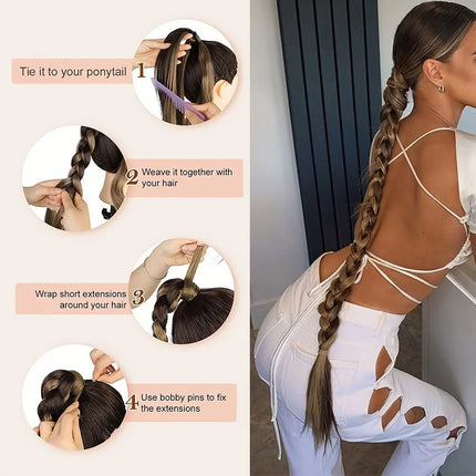 30Inch Synthetic Long Braided Ponytail Hair Extension DIY Hairpiece  Ponytail for Women Suitable for Daily Use