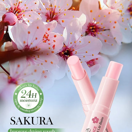 BIOAQUA Sakura Lipstick Moisturizing Lip Balm Nourishing Lip Plumper Anti Cracking Plump Lips Hydrating Lips Skin Care Cosmetics