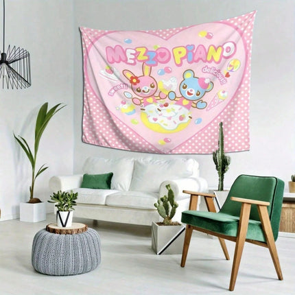 1pc Kawaii Wall Hanging, Premium Polyester 2D Flat Print, Pastel Decorative Tapestry for Bedroom & Nursery,  Gift for Kawaii Lov