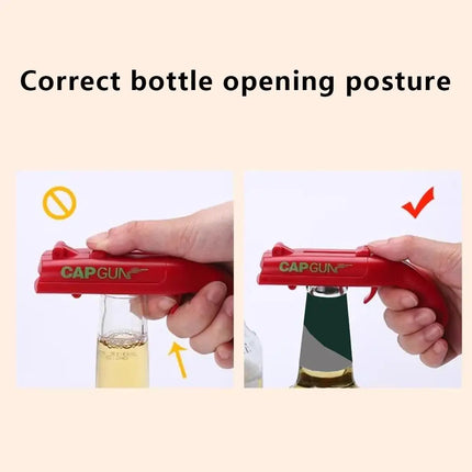 Cap Gun Beer Bottle Opener Portable Beverage Drinking Opening Gun Cap Launcher Kitchen Party Supply Bar Tool Kitchen Accessories