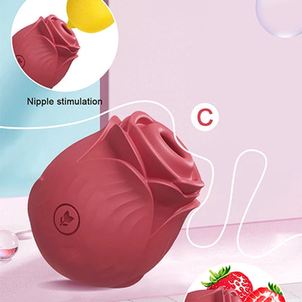 Rose Sucking Sex Toys Dildo Vibrator for Women 3-in-1 Thrusting G-Spot Anal Vibrators Stimulator Female Vibrating Egg Adult Toys