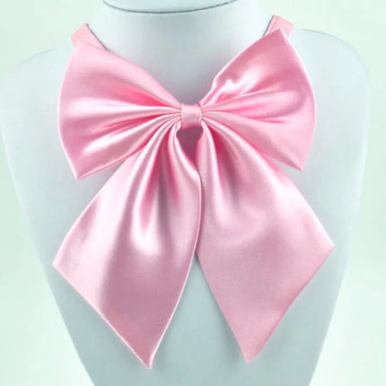 Solid Color Bright Collar Flower for Girls College Style No Hand Knotting Student Uniform Bow Tie Simple Daily Shirt Accessories