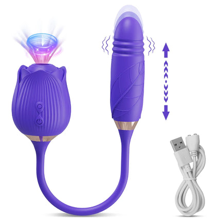 Clit Sucker Vibrator for Women Sucking Clitoris Stimulator with Thrusting Egg Female Masturbation Adult Goods Sex Toys for Women