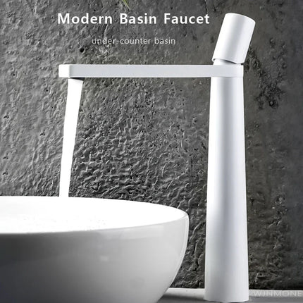 Modern Basin Faucet Brass Bathroom Sink Faucet Hot and Cold Water Mixer Tap WC Deck Mount Washbasin Faucets Bathroom Accessories