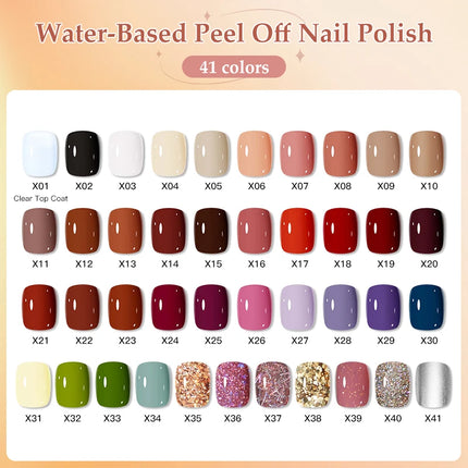 1PC 10ml Glass Bottle Water-Based Peel Off Nail Polish For Nails Colorful Chrome Varnish  Nail Art DIY Manicure No Need Lamp