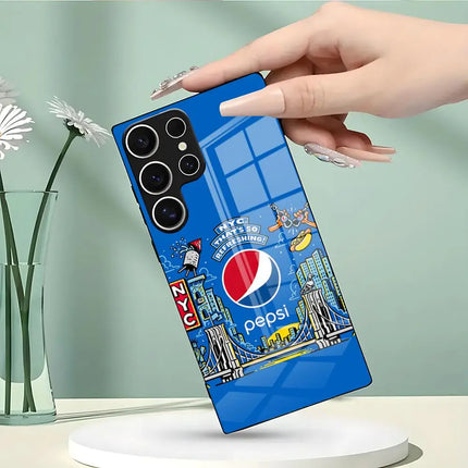 Classic Pepsis Cola Phone Case For Samsung S26 S25 Edge Ultra 23 22 21 20 Ultra Plus S24 Fe Glass Cover