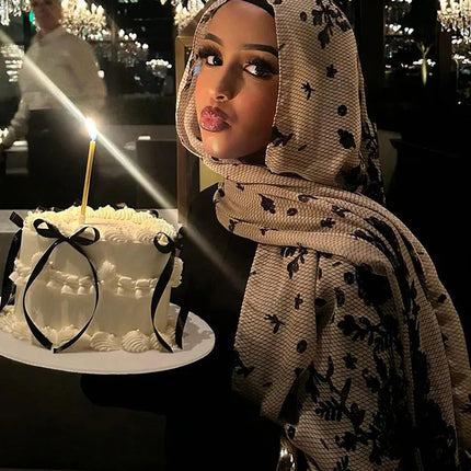 1Pcs Muslim Watercolour Print Hijabs Women Islamic Ramadan Headscarf Modal Cotton Foulard Femme Shawl Wrap Foulard Bandana 2026